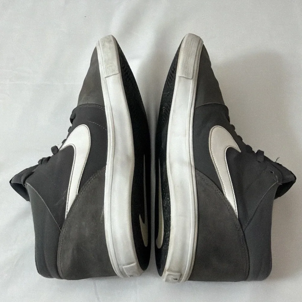 Nike Shoes Mens 12‎ SB Portmore II Solar Mid Sneakers Gray Lace Up 923198-010
